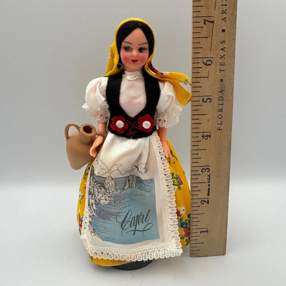 Vintage Souvenir Doll‎ Capri Italy Traditional Dress Ceramic Jug